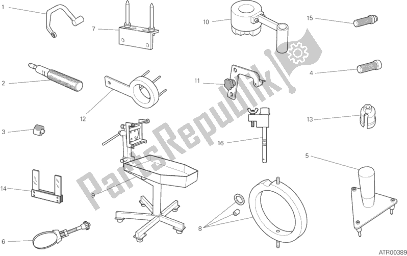 All parts for the 001 - Workshop Service Tools of the Ducati Multistrada 1260 S Grand Tour USA 2020